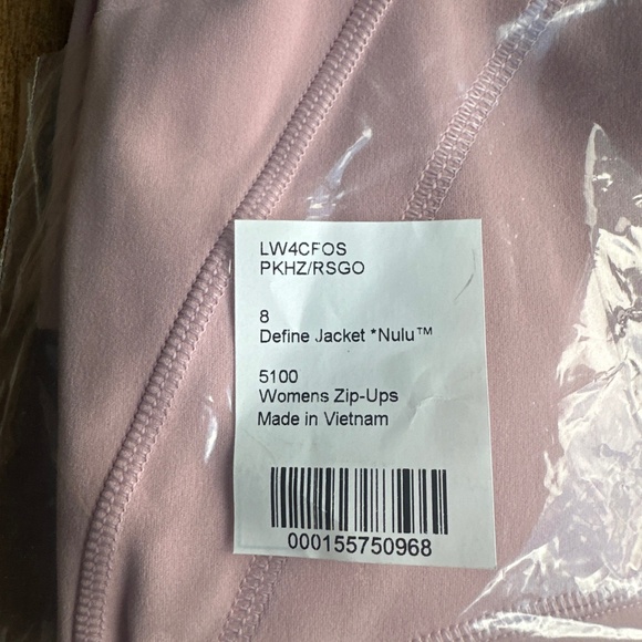 Lululemon Define Nulu Jacket Pink Haze / Rose Gold Hip Length Women's Sz 8 NEW - Picture 4 of 5